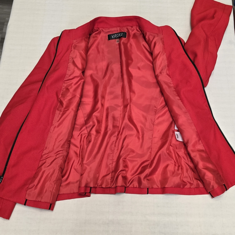 Kasper Women's Red Jacket with Black Accents - Picture 6 of 10